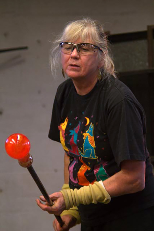 Maryann in glass studio